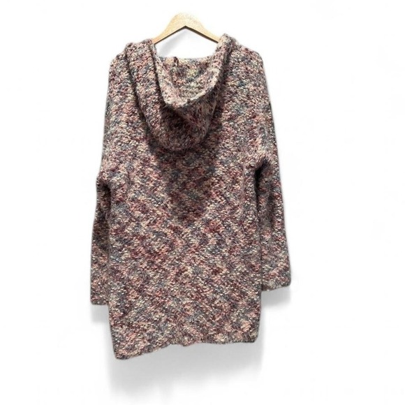 Lovestitch Colorful Speckled Knit Cardigan Sweater Size Medium/Large Hooded - Picture 2 of 7